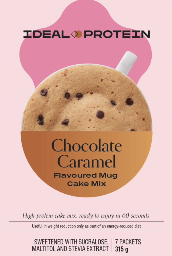 Box of Ideal Protein Chocolate Mug Cake – 7 high protein, low carb servings for weight loss support.