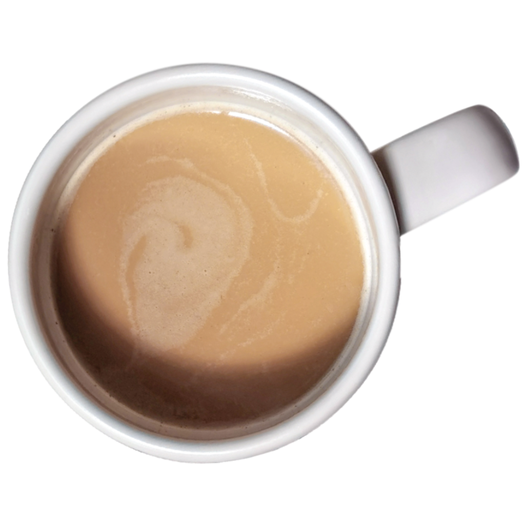 collagen creamer shown in white mug with coffee.